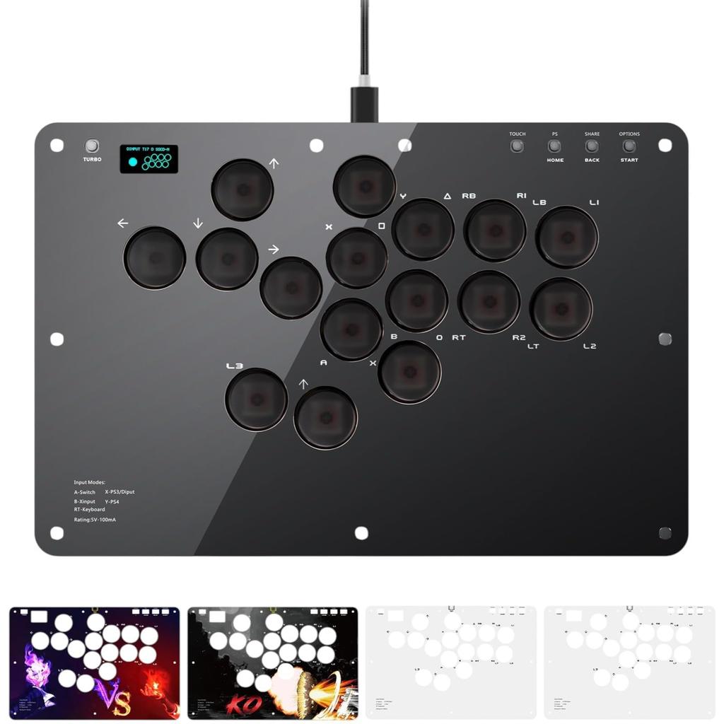 AQielev Leverless Arcade Stick Controller in Compatible with All Control for Leverless PS4 Controller for Fighting Fighting Game World Zero Turbo
