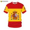 Ισπανική Σημαία 3D Εκτυπωμένο T-shirt Ανδρικό Harajuku Casual Oversized T-shirt Unisex Hip Hop Streetwear Cool Τοπ