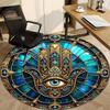 1pc StainedGlass Mandala Office Round Area Rug, Indoor Mat Suitable For Office, Under Office Chairs Bedroom Living Room Home Decor, Room Deco