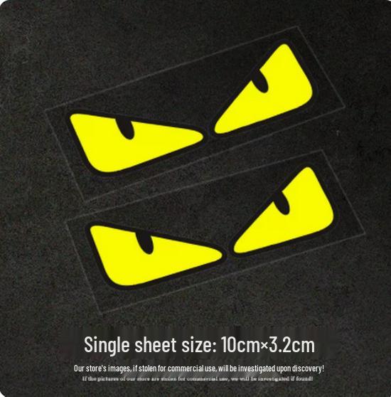 Reflective Devil Eyes Stickers: Creative, Funny Motorbike Expression Decals