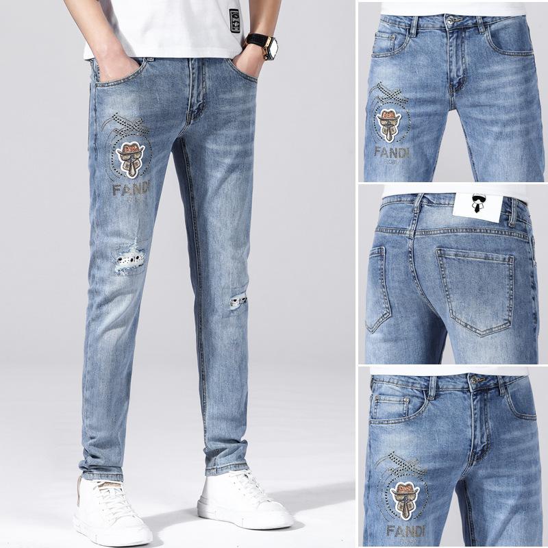 

Весенние мужские джинсы, узкие эластичные брюки, мужские корейские брюки 36