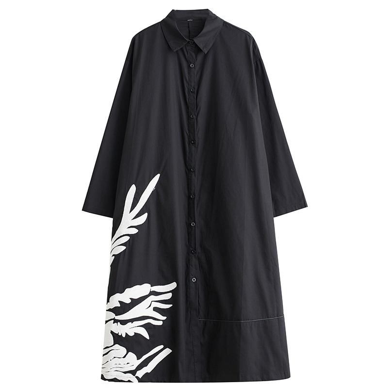 Long Sleeve Plus Size Cotton Vintage Floral New In Dresses for Women Casual Loose Spring Autumn Shirt Dress