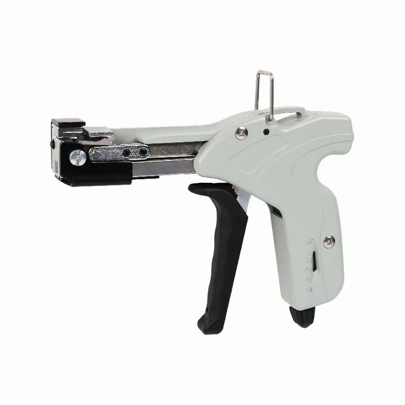 "Blaue Kabelbinderpistole aus Edelstahl mit Schraub- und Kippverschluss"