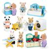 Dollhouse Furniture Miniature Doll House Flexible Koala Dolls Kitchenware Refrigerator Pretend Play Dollhouse Birthday Gifts