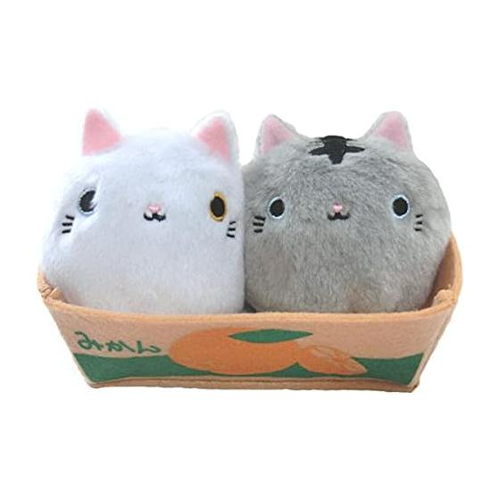 Набор плюшевых котиков Neko Dango (Саба и разноглазый) & Коробка с мандаринами (для 2 кошек)