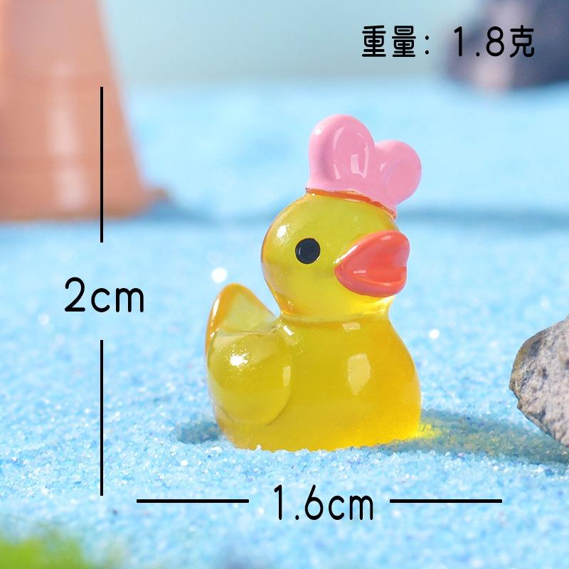 Micro-Landscape Cartoon Mini Duck Figurine, Succulent Bonsai, Small Decorative Accessories, Resin Little Yellow Duck Fish Tank