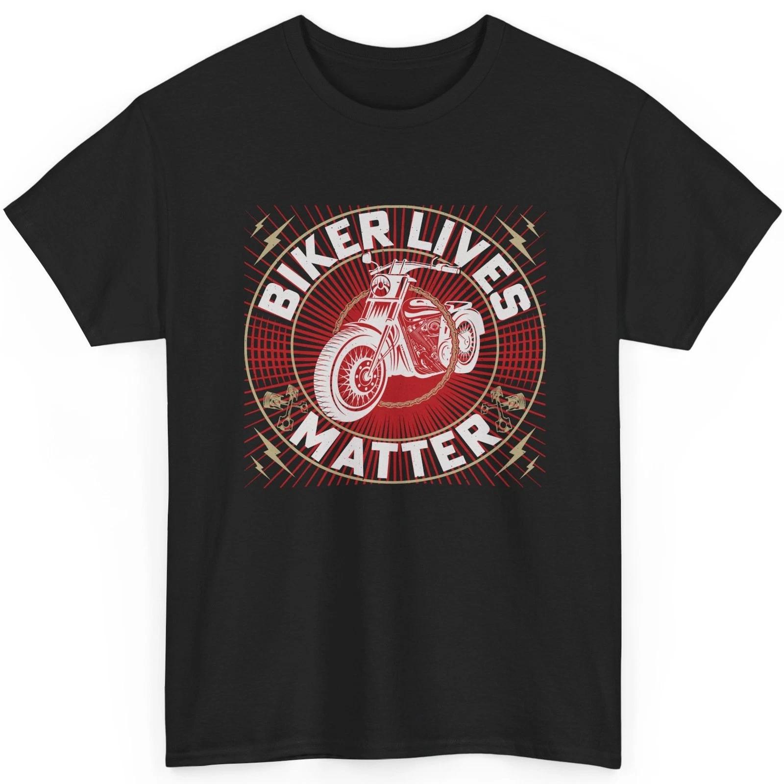 Biker Lives Matter T Shirt Motorcycle Safety Graphic Tee Retro Chopper Bike Top XL