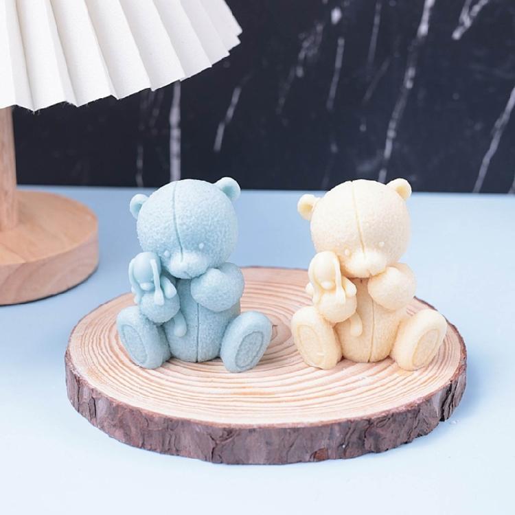 3D Bear Candle Silicone Mould Animal Resin Molds DIY Soap Molds Baking Molds