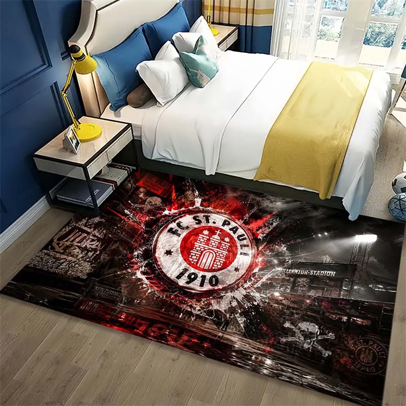 FC St Pauli Clublogo Stadion Kunstprint Vloerkleed Antislip Rechthoekig Vloermat Voetbalfan Huis Gaming Decor