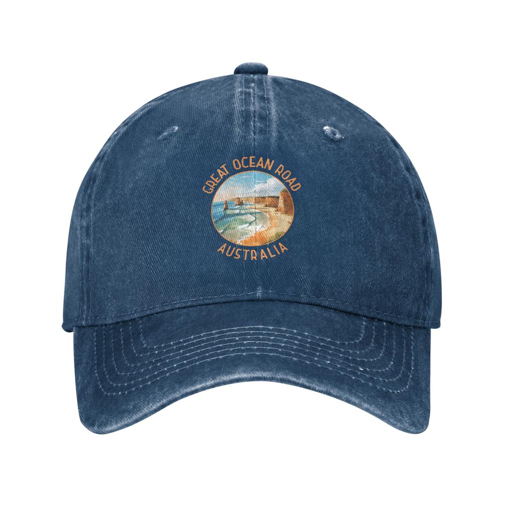 Great Ocean Road Australia Distressed Circle Campus Outfits Baseball cap Breathable And Not Stuffy Children Casual Denim Hat