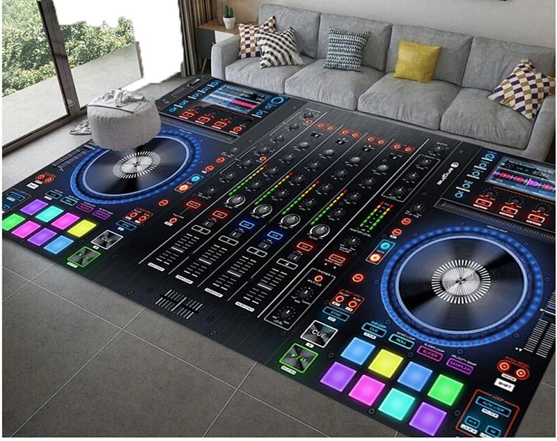 3D DJ Music Screen Keyboard Area Rug Carpet Rug for Living Room Bedroom Sofa Doormat Decoration Kid Play Non-slip Floor Mat Gift