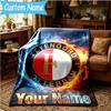 Custom Name Feyenoord Football Blanket Flannel Blanket for Camping, Hiking, Garden Parties, Picnic Essentials,gift for family and friend