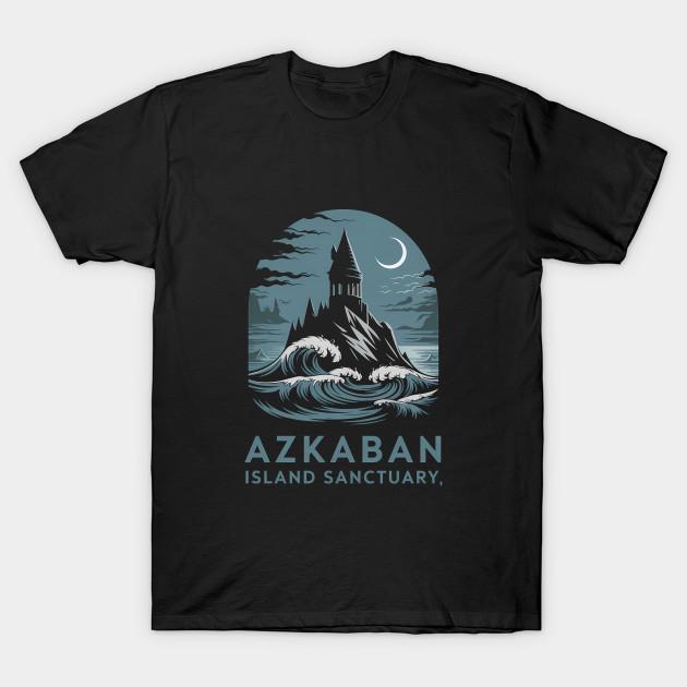 Men Black Print T-shirt Azkaban Islan Sanctuary No-Cut Transfer Paper Print Cotton Tshirt L чёрный