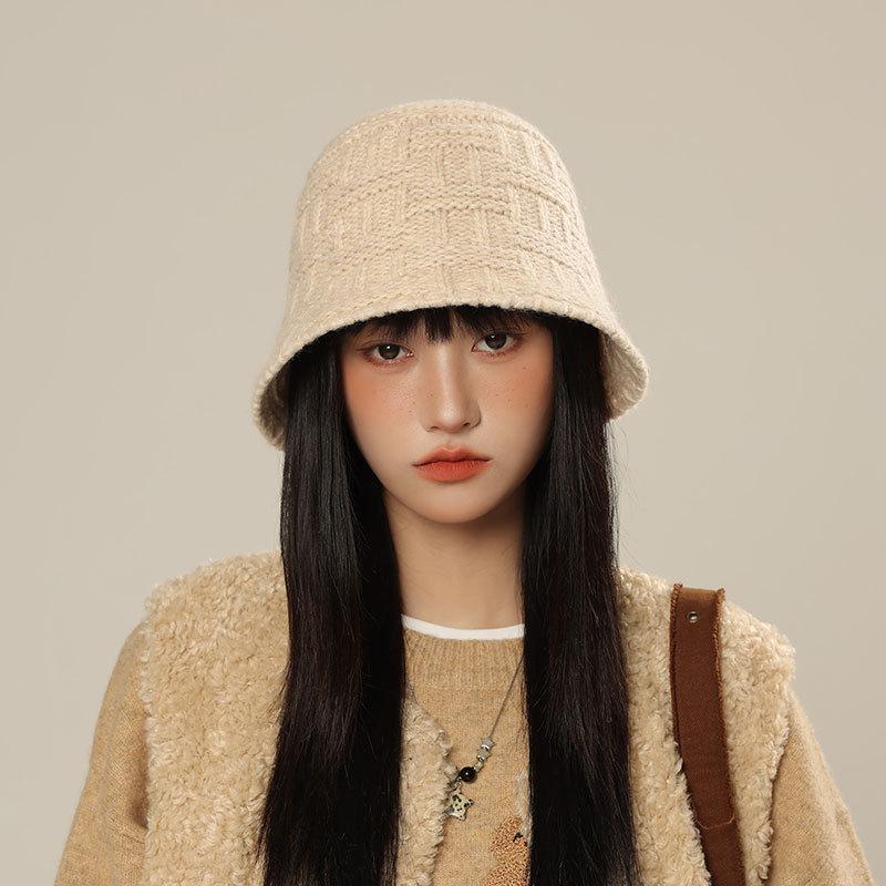Fisherman Cap Warm Sun Bonnet Beanie For Outdoor Foldable New Casual Autumn Winter Women'S Knitted Bucket Hat