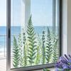 Adesivo de Janela Folha de Samambaia Verde Folhas de Pteridófita Plantas Estático PVC Adesivo de Janela Reutilizável Impermeável Decalques para Decoração de Janela de Porta de Sala de Casa