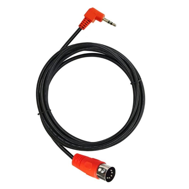 50cm/150cm Long 3.5mm TRS Male to 5Pin DIN Male Cable 90 Degree Angle for Keyboards Piano Drum Sound Recording Device