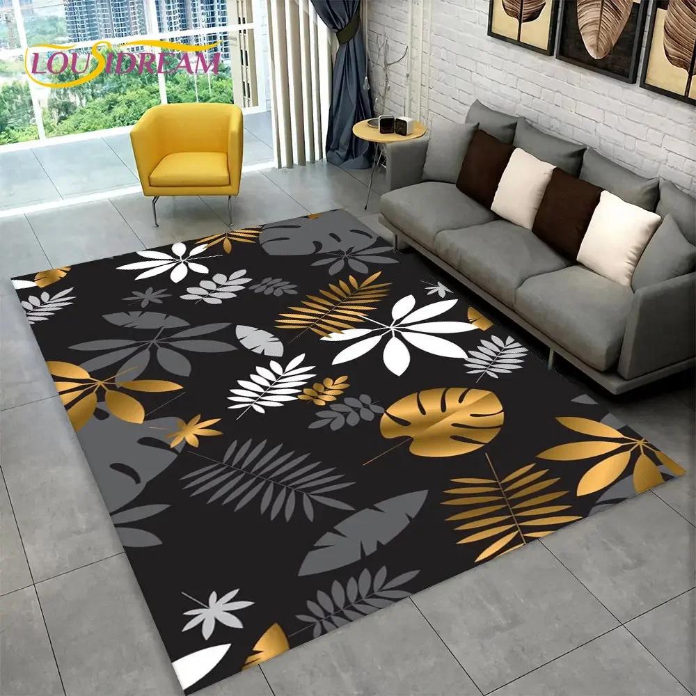 3D Nordic Luxury Flower Rose Area Koberec velký,Koberec pro domácí obývací pokoj Ložnice Sofa Rohožka Dekor,Dětské protiskluzové rohože