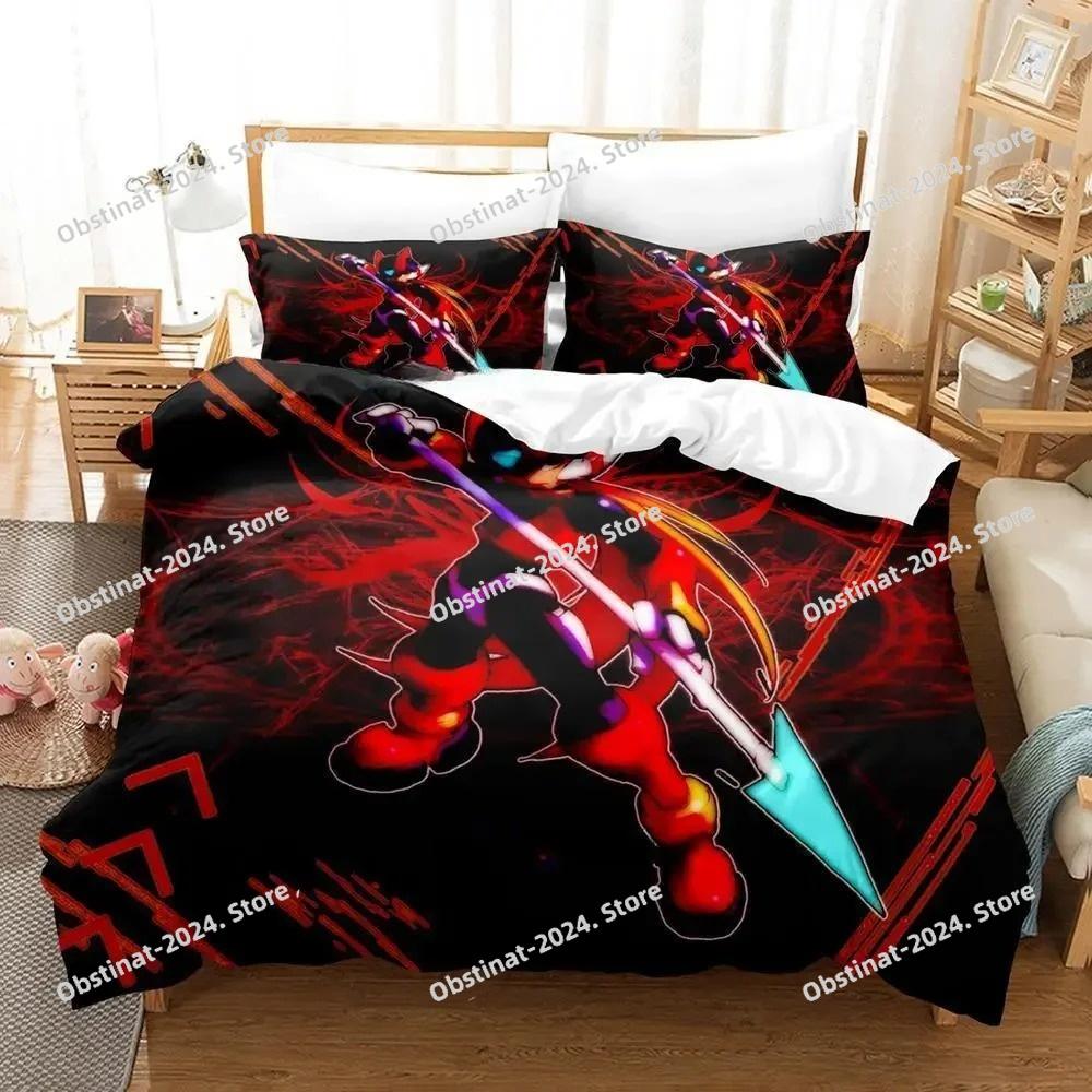 3d Anime Game Mega Man Zero Bedding Set Printed Bed Set Duvet Cover Sheet Pillowcase Bed Soft Quilt Cover Full Queen King Size