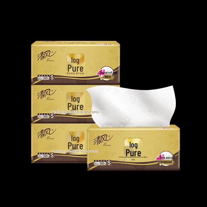 Qingfeng Virgin Wood 4-Ply Facial Tissues