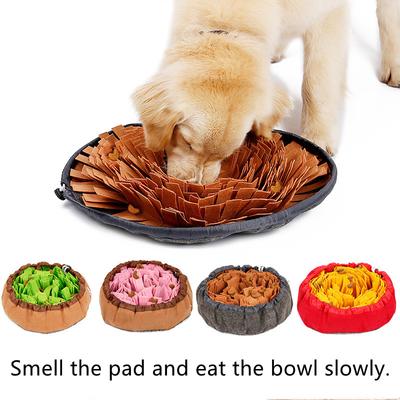 Pet Dual-purpose Smell Bowl Smell Mat Puzzle Tibetan Food Training Dog Toy Dog Smell Mat Pet Supplies.