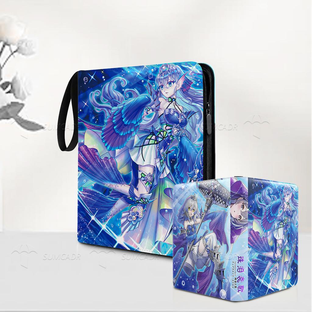 Custom Cover 500+ Capacity A4 Yu-Gi-Oh! Binder Premium PU Leather 9-Pocket Zippered Album TCG Organizer with Refillable Pages