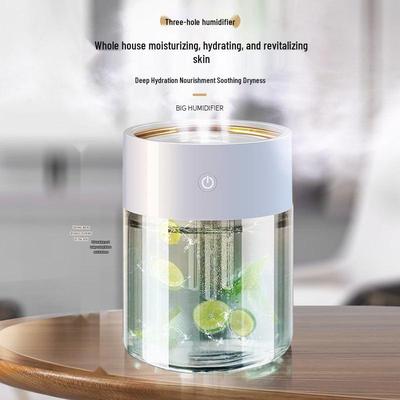 Humidificador de Gran Capacidad con Tres Boquillas y Luz de Colores para Uso en el Hogar y el Dormitorio