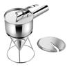 Stainless Batter Dispenser for Takoyaki Pancake Cupcake Waffle Muffin, 8/19mm Funnel Batter Dispenser with Lid&Stand Baking Tool