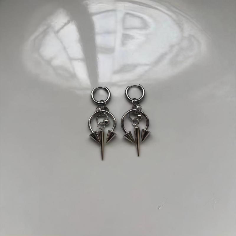 European Gothic Stainless Steel Double-Ended Cone Earrings
