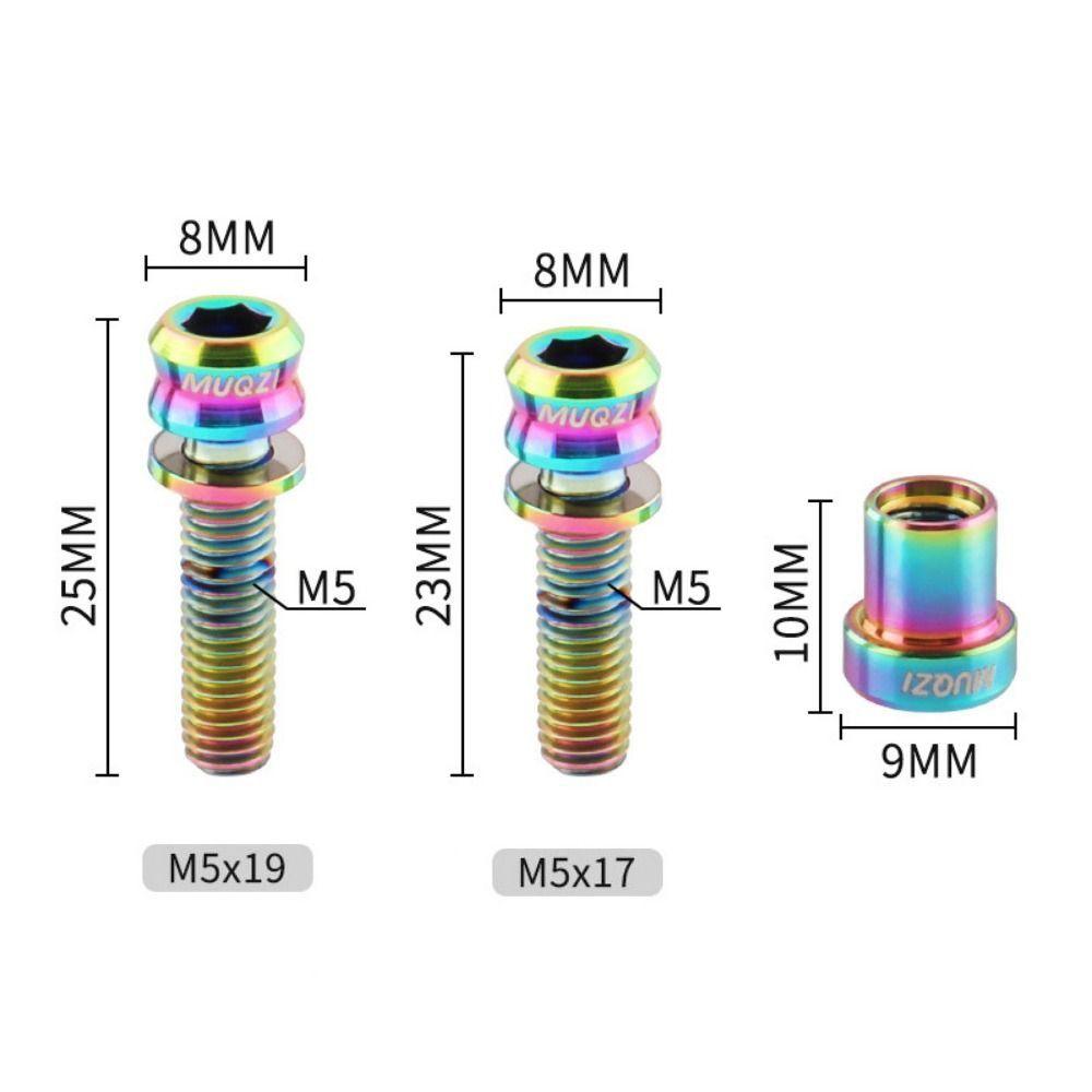 M5*17mm Bicycle Stem Fixing Nut Aluminum Zinc Zinc Alloy Bike Lock Screw Fastener MTB