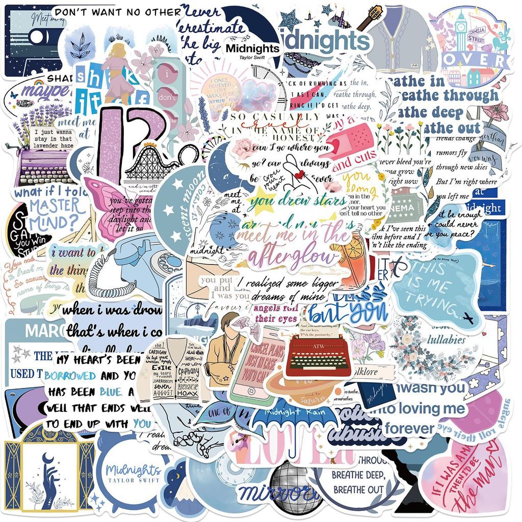 100 Small Fresh Version Without Avatar Taylor Swift Graffiti Stickers Decorate Guitar Notebook Suitcase DIY Waterproof Stickers