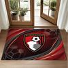 Bournemouth Football Design Crystal Velvet Rug Soft Decorative Mat for Bedroom Entrance