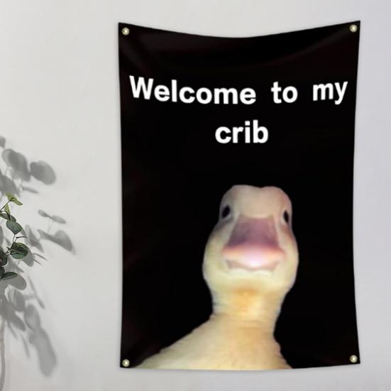 Vlajka na zeď Creative Welcome to My Crib Flag Odolná Snadná instalace Nástěnný banner pro domácí dekoraci