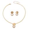 Hot-selling creative ring love shape pendant necklace women's and earrings elegant versatile jewelry set