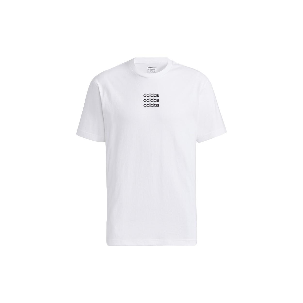 adidas neo M Ce C+ Tee Casual Sports Round Neck Short Sleeve White Men s GP4889 XL