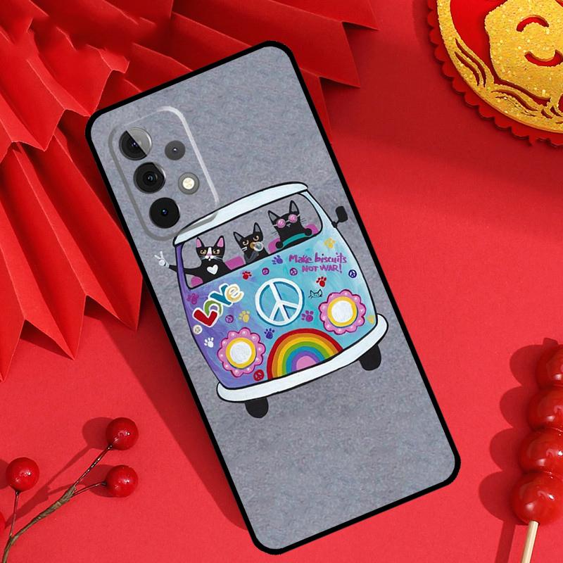 Hippy Peace Bus Cat Case For Samsung Galaxy M21 M31 M35 M12 M13 M14 M15 M06 M16 M36 M56 M53 M32 M52 M55 M34 M54