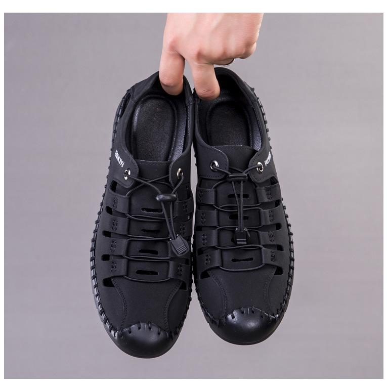 Sandali casual da uomo estivi, alla moda, traforati, traspiranti, scarpe basse, da lavoro, con suola morbida