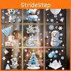 Tree Christmas Snowman Window Art Pvc Static Stickers Set Christmas Decorations