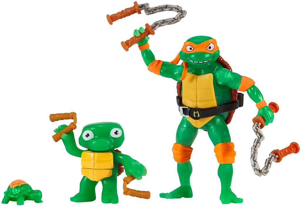 Playmates Toys Teenage Mutant Ninja Turtles Mutant Mayhem 4.5-inch Michelangelo Ninja Making of the Ninja Basic Action Figure