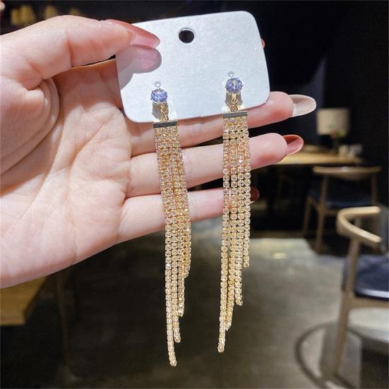 

1 пара женских серег с блестящей кисточкой, изысканные длинные висячие серьги со стразами для подарка