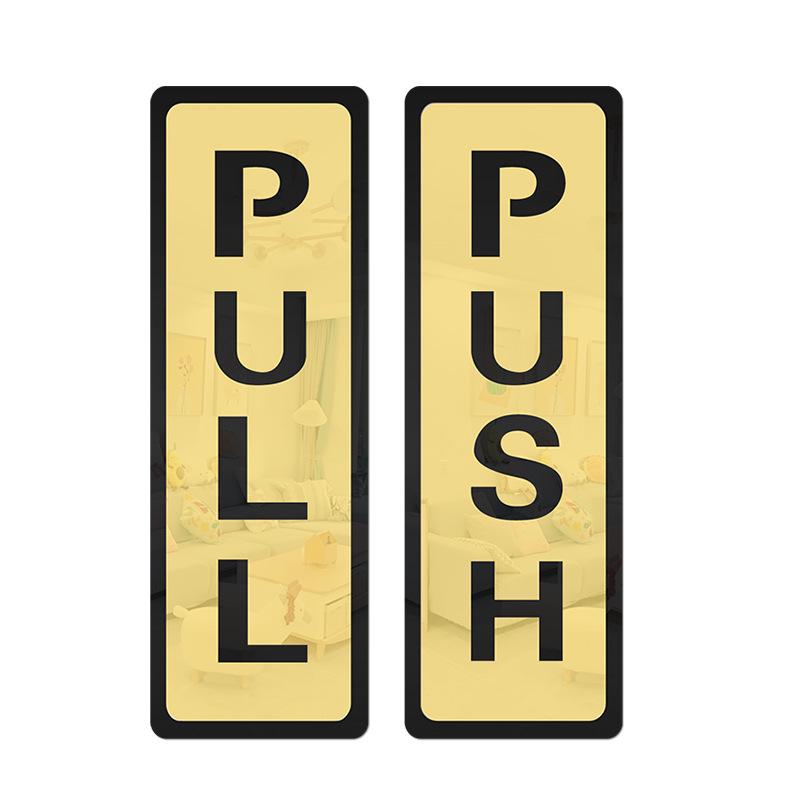 Acrylic 3D Door Sign for Kitchen or Toilet - Sliding Glass with Push/Pull Sticker