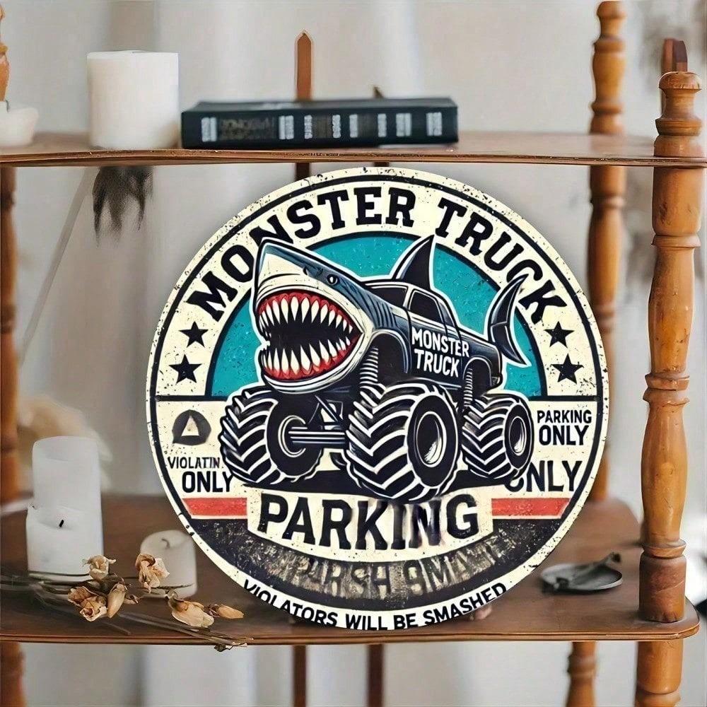 Vintage Monster Truck Metal Tin Sign 8x12 Inch Retro Aluminum Wall Art Decor for Garage Bar Man Cave