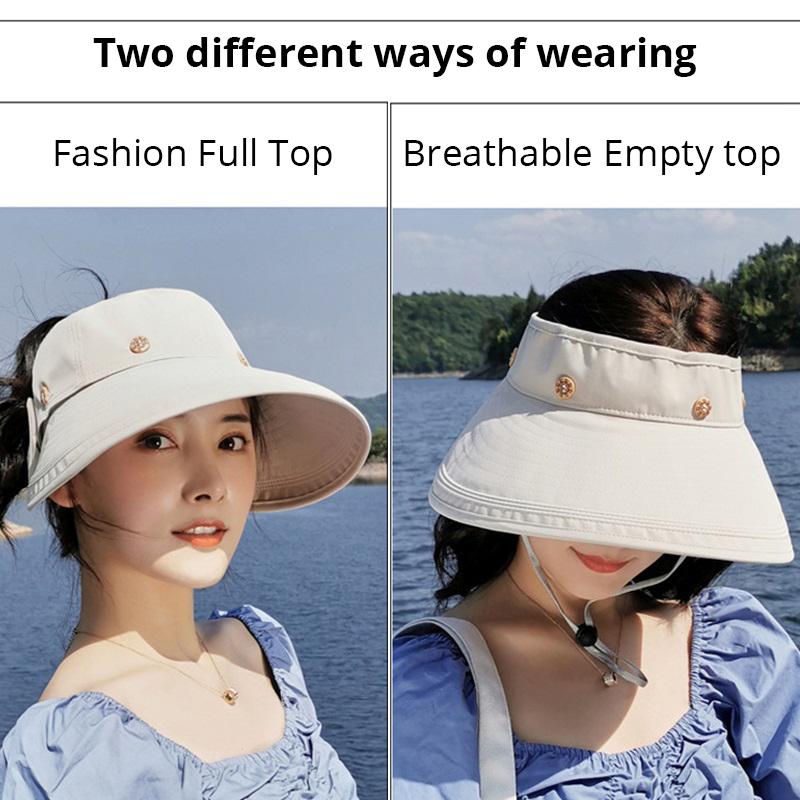 Letní skládací Klobouky proti slunci na dvě nošení Pro ženy Čepice s kšiltem Venkovní ochrana proti UV záření Plážový klobouk Ženy Prázdné cylindry
