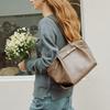 New LA FESTIN Top Grain Cow Leather Handbag, Shoulder Bag, Underarm Tote Large Women's Cardamom Brown/Coconut/Raven Black 622381