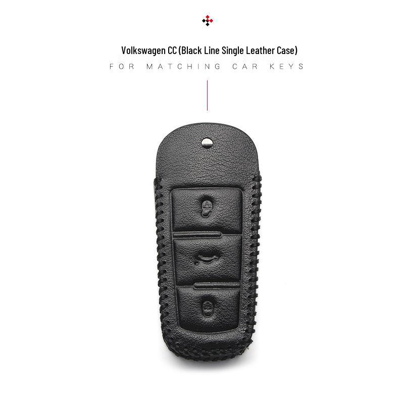 Key Case for Volkswagen: Compatible with 2017+ Magotan, Golf B8, Passat, Tiguan, Lavida, Bora - Genuine Leather