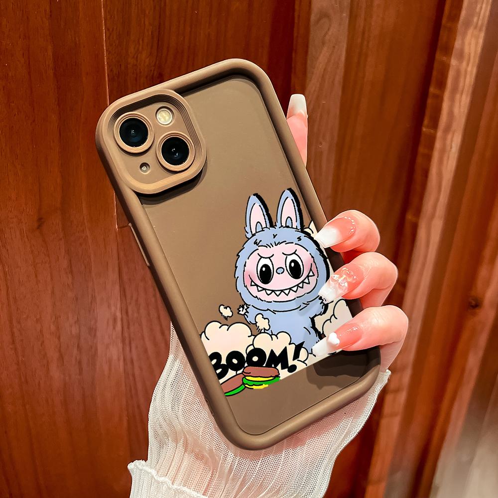 Carcasă de telefon cu model Labubu drăguț pentru iPhone Samsung Galaxy Xiaomi Redmi POCO HUAWEI Honor rezistentă la șocuri din cauciuc moale și flexibilă