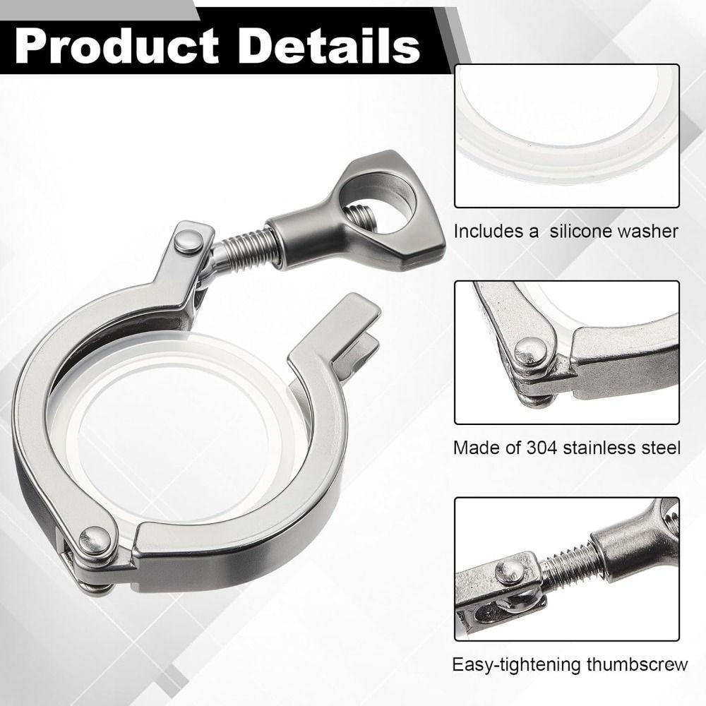 SS304 Roestvrij Staal Tri Clamp Met Siliconen Pakkingen Pijpklem Nieuwe Sanitaire Fitting