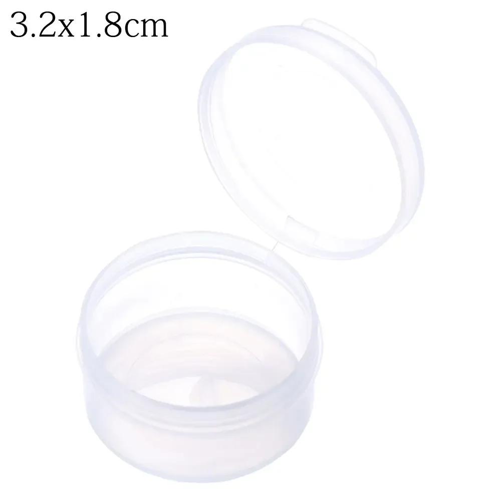 Square Round Plastic Transparent Storage Box Small Items Sundries Organizer Case Jewelry Beads Container Box Tools Accessories