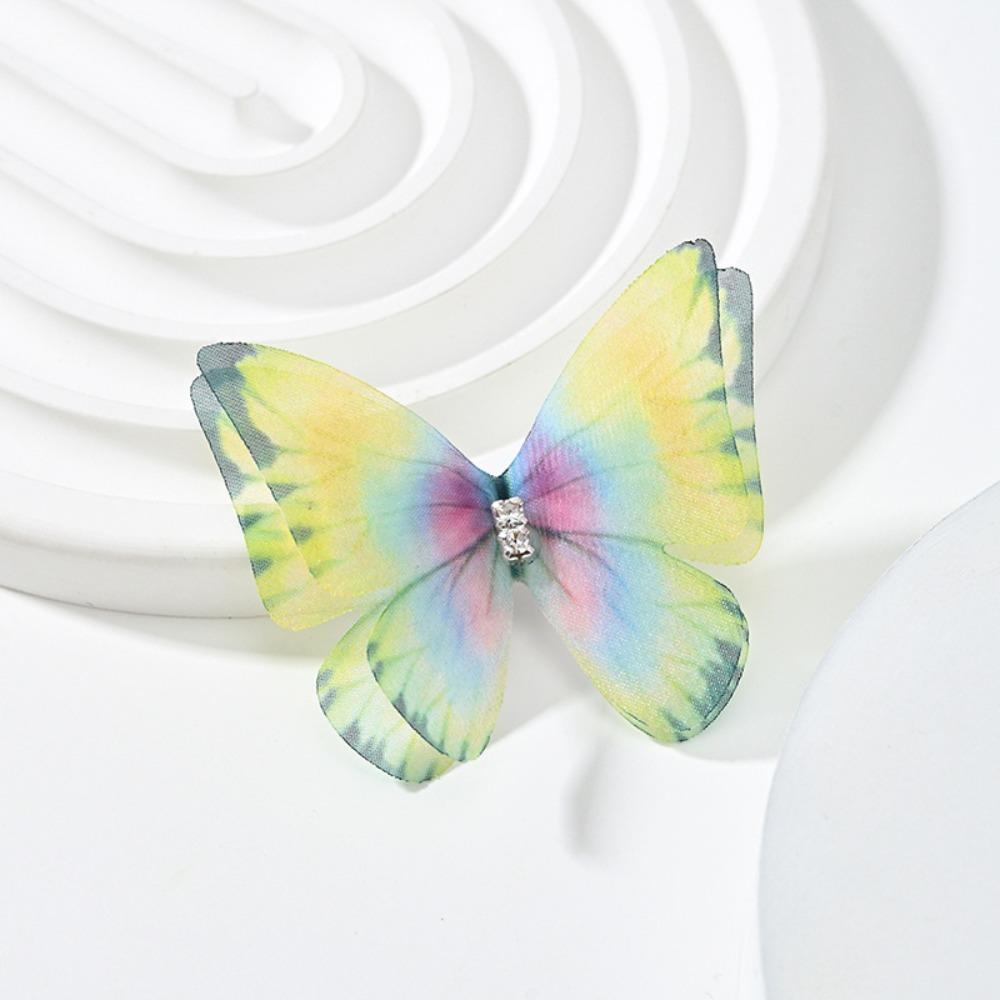 3D Organza Fabric Butterfly Appliques Double-layer Clothes Sewing Patch Bridal Hair Accessories