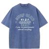 Unisexs  Summer Washed Vintage Short Sleeve g Heavy  Pure Cotton LooseFitting Beach Style Pattern TShirt