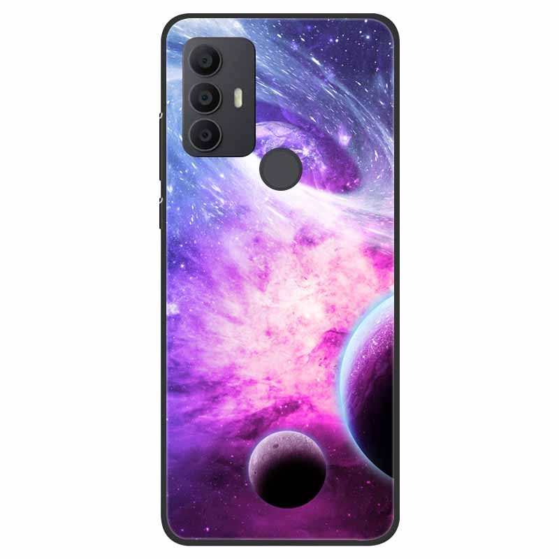 For TCL 30 SE Case Silicone Starry Space TPU Soft Back Cases For TCL 305 Cover Marble Painted for TCL 30SE TCL305 Fashion Bags